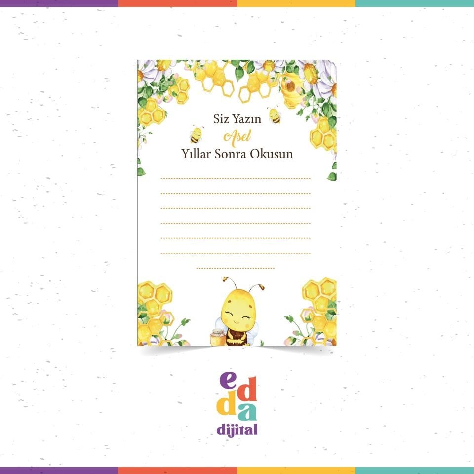 Arı Konseptli Anı Kartı