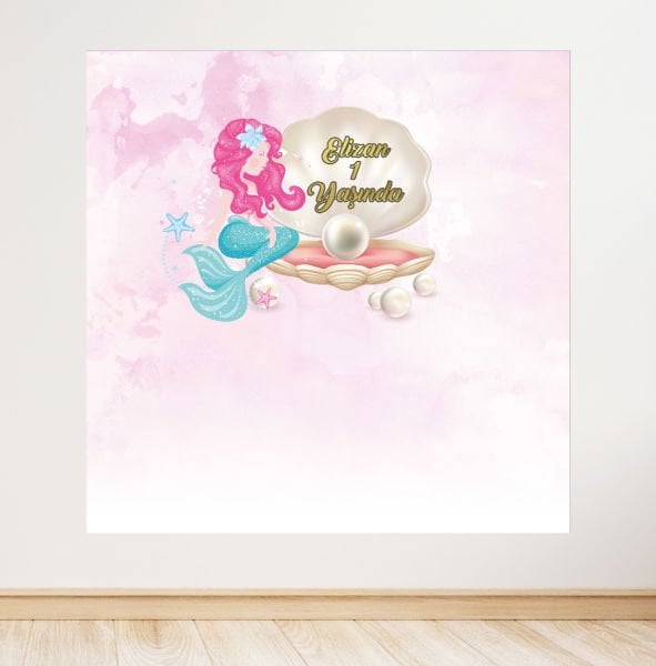Denizkızı Konseptli Doğum Günü Afişi