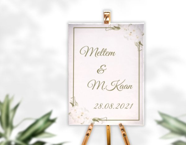 Orkide Desenli Karşılama Panosu