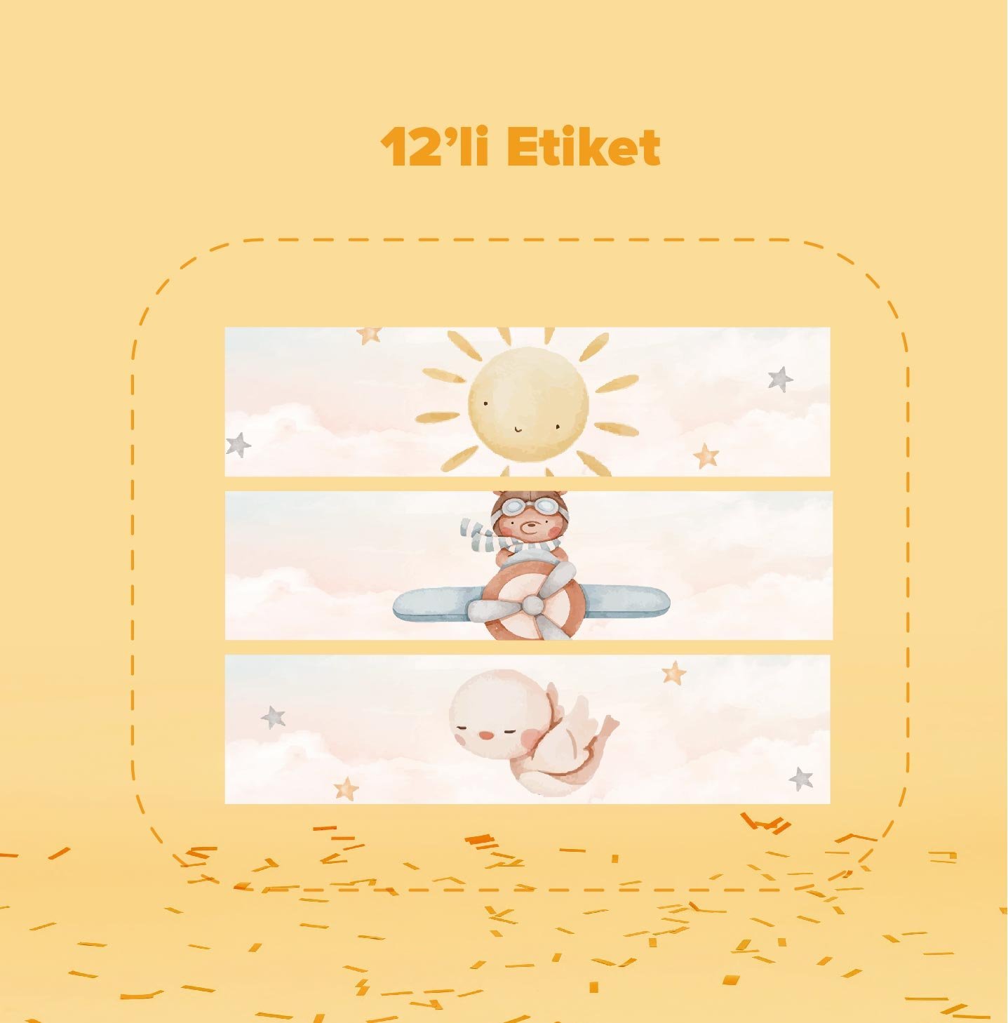 Ayıcık Temalı Su Şişesi Etiketi