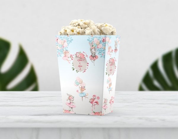 Balerin ve Tavşanlı Pop Corn Etiketi