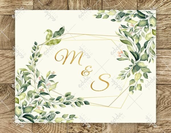 Gold Harfler Detaylı Yapraklı Dans Pisti Kaplaması