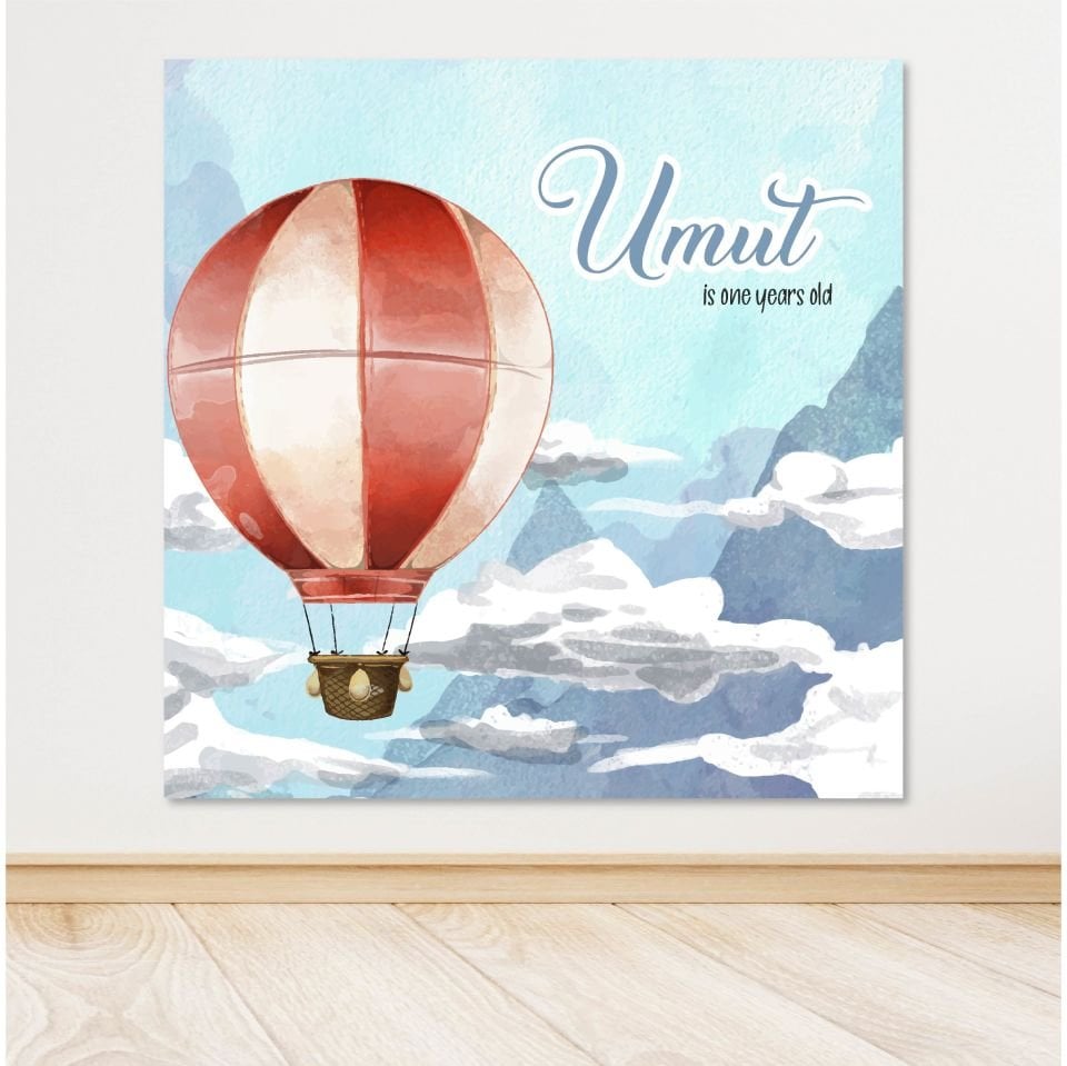 Uçan Balon Temalı Doğum Günü Afişi