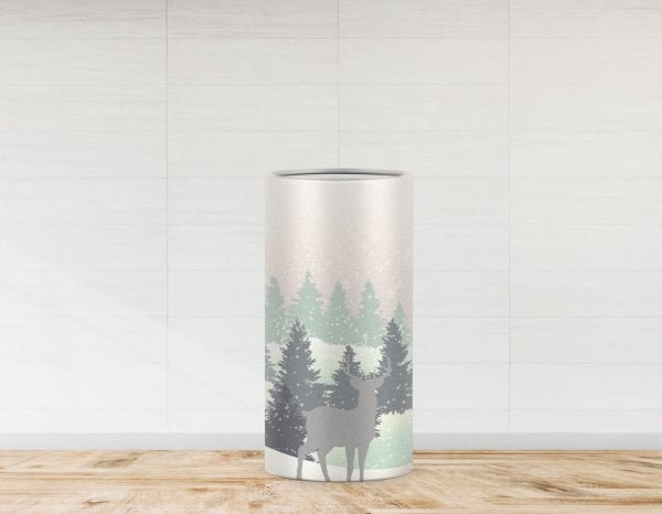 Kış Konsepti Çam ve Geyik   Temalı Strafor Kaplaması