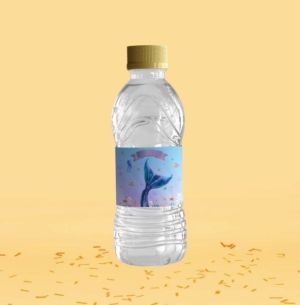 Deniz Kızı Temalı Su Şişesi Etiketi