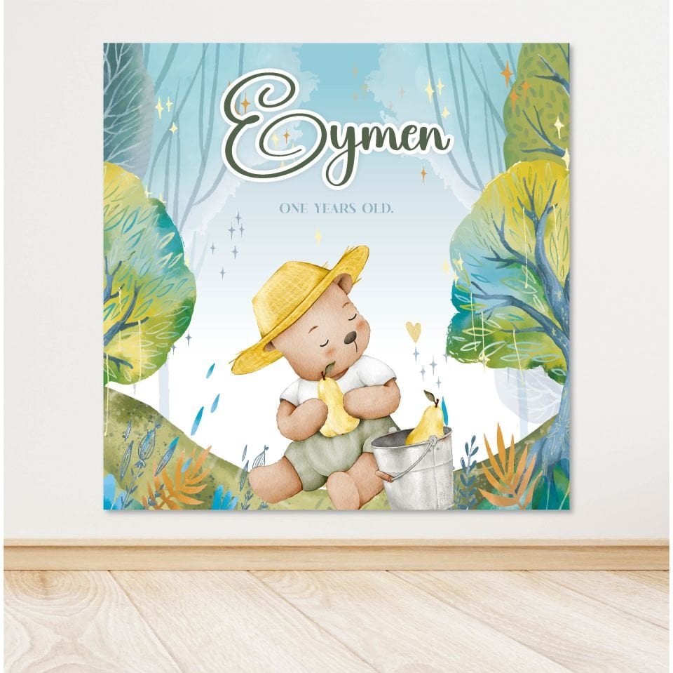 Ayıcık Temalı Doğum Günü Afişi