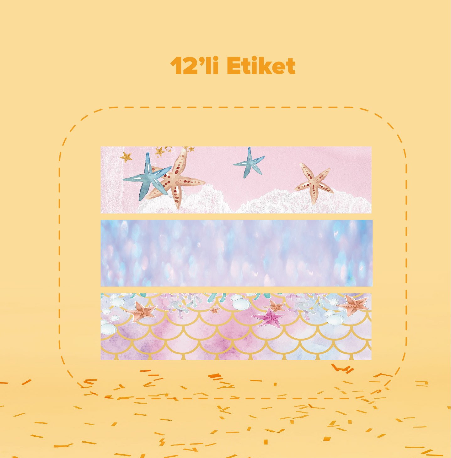 Denizkızı Temalı Su Şişesi Etiketi