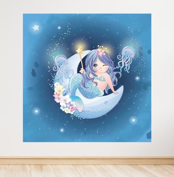 Büyülü Deniz Kızı Temalı Doğum Günü Afişi