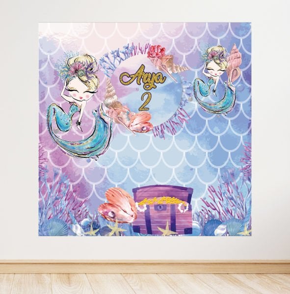 Deniz Kızı Konseptli Doğum Günü Afişi