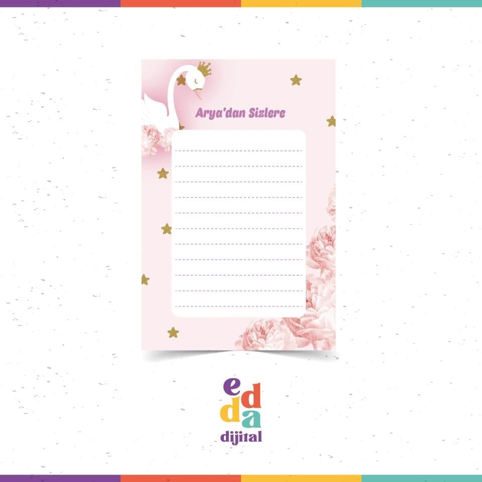 Kuğu Konseptli Anı Kartı