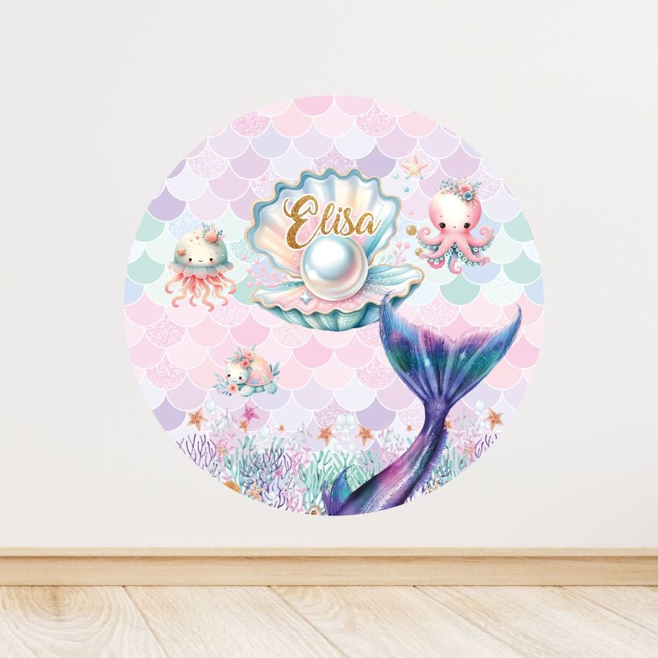 Deniz Kızı Temalı Doğum Günü Afişi