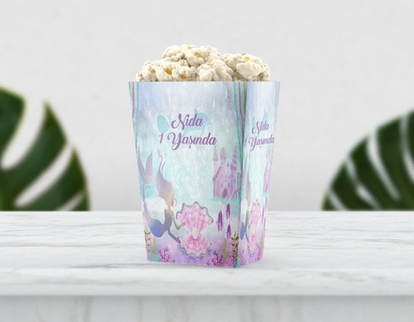 Deniz Kızlı Pop Corn Etiketi