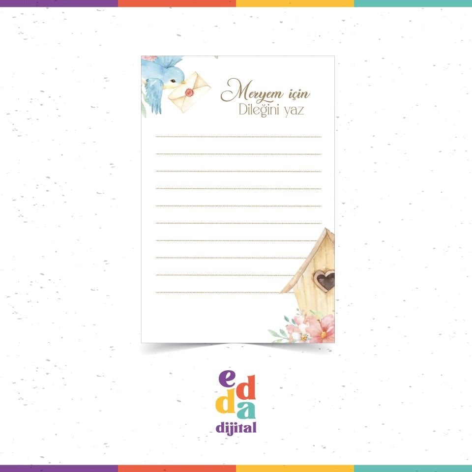 Kuş Konseptli Anı Kartı