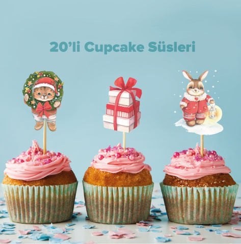Kış Konseptli Cupcake Süsü