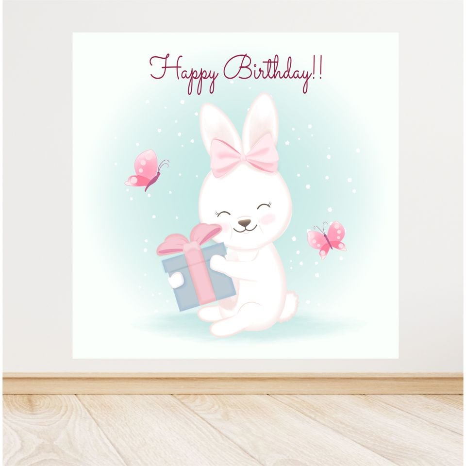 Tavşan Temalı  Doğum Günü Afiş