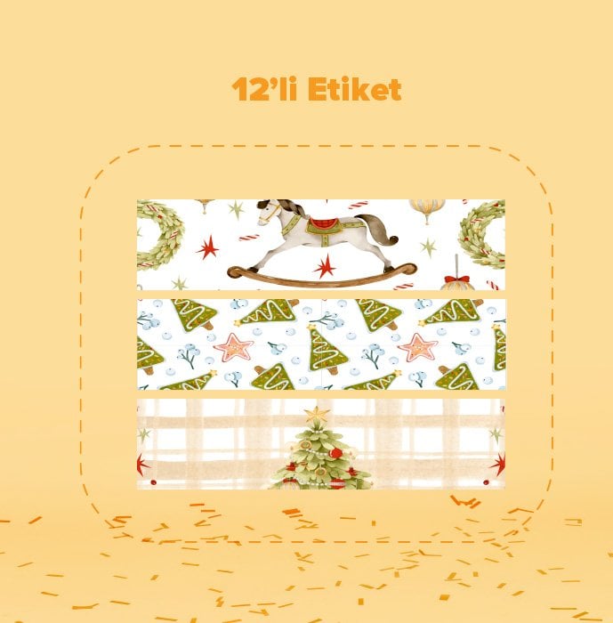 Kış Temalı Su Şişesi Etiketi