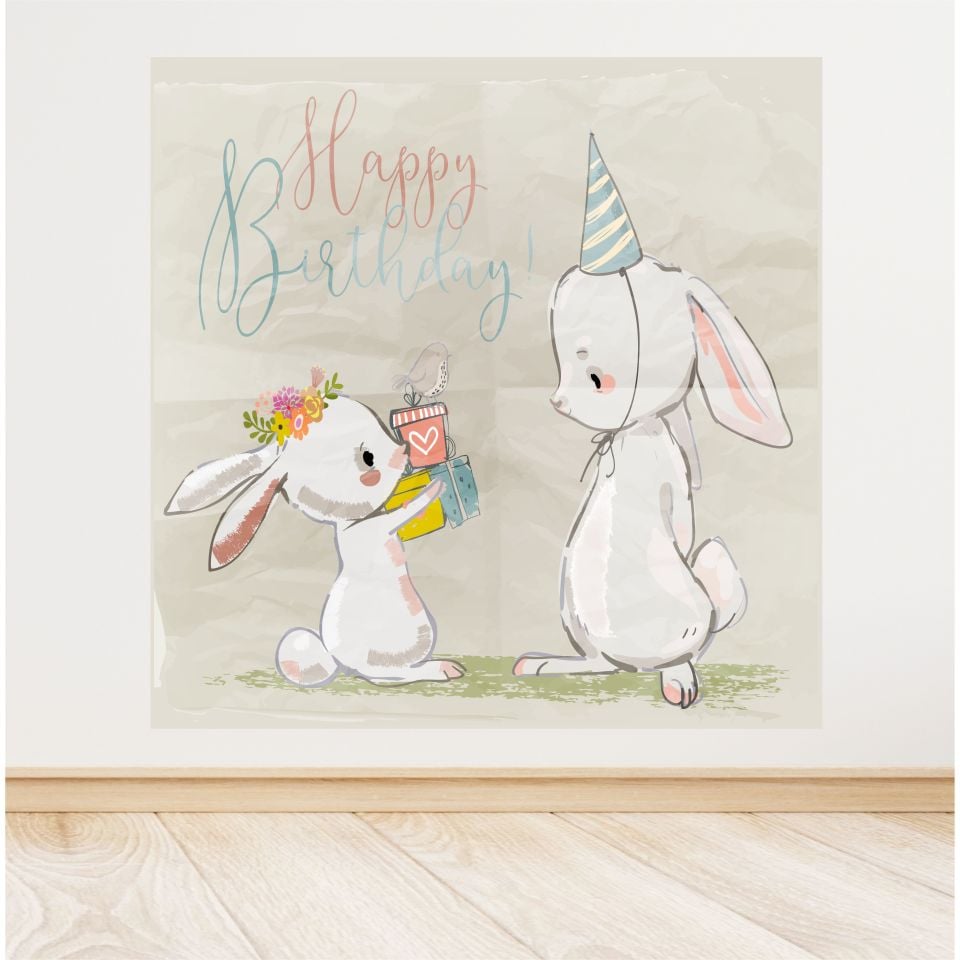 Tavşan Temalı  Doğum Günü Afiş
