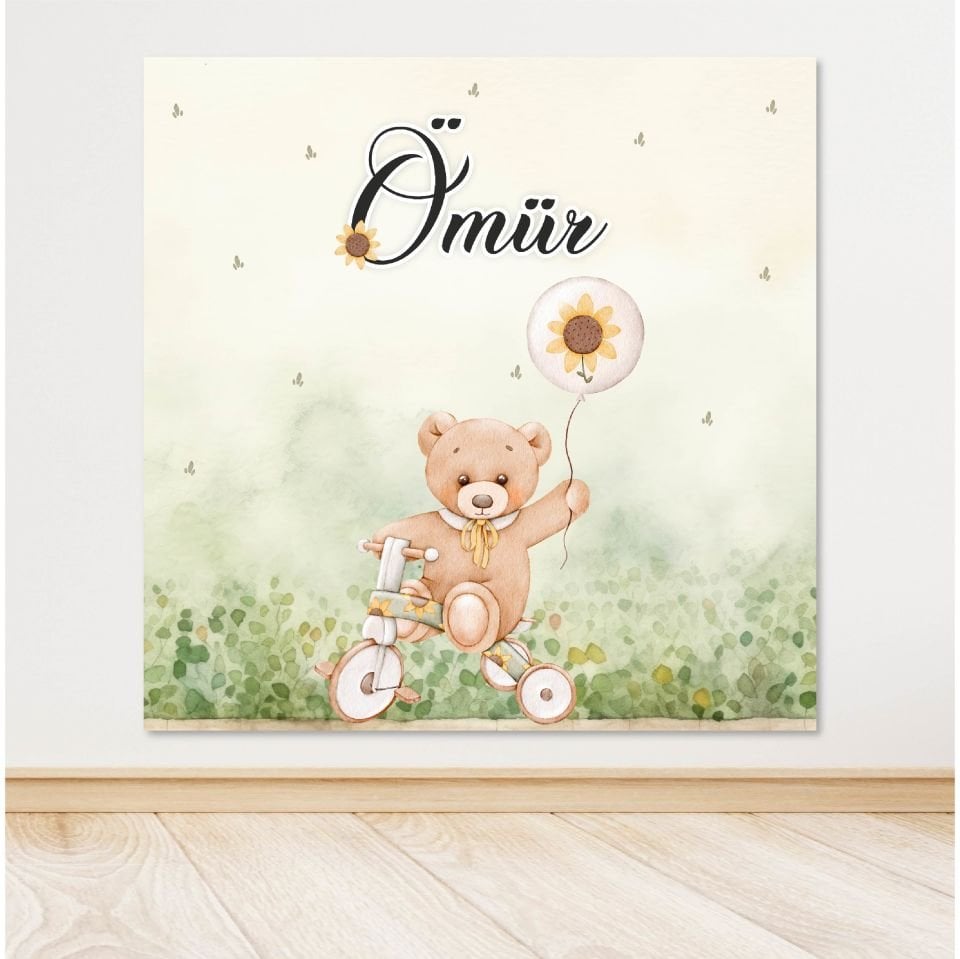 Ayıcık Temalı Doğum Günü Afişi