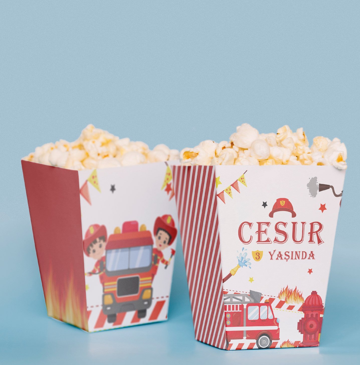 İtfaiye Temalı Pop Corn Kutusu