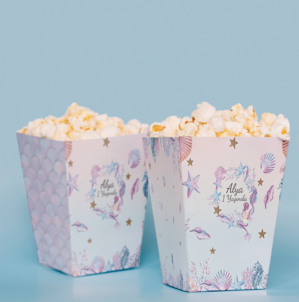 Deniz Kızı Temalı Pop Corn Kutusu