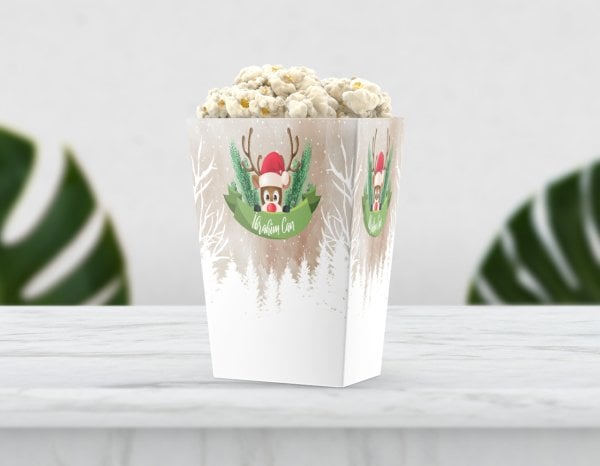 Kış Temalı Pop Corn Etiketi