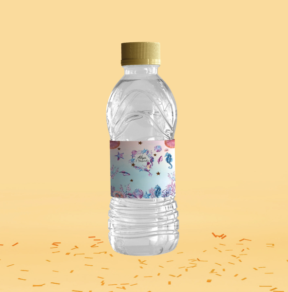 Deniz Kızı Temalı Su Şişesi Etiketi