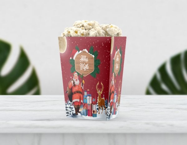 Kış Temalı Noel Pop Corn Etiketi