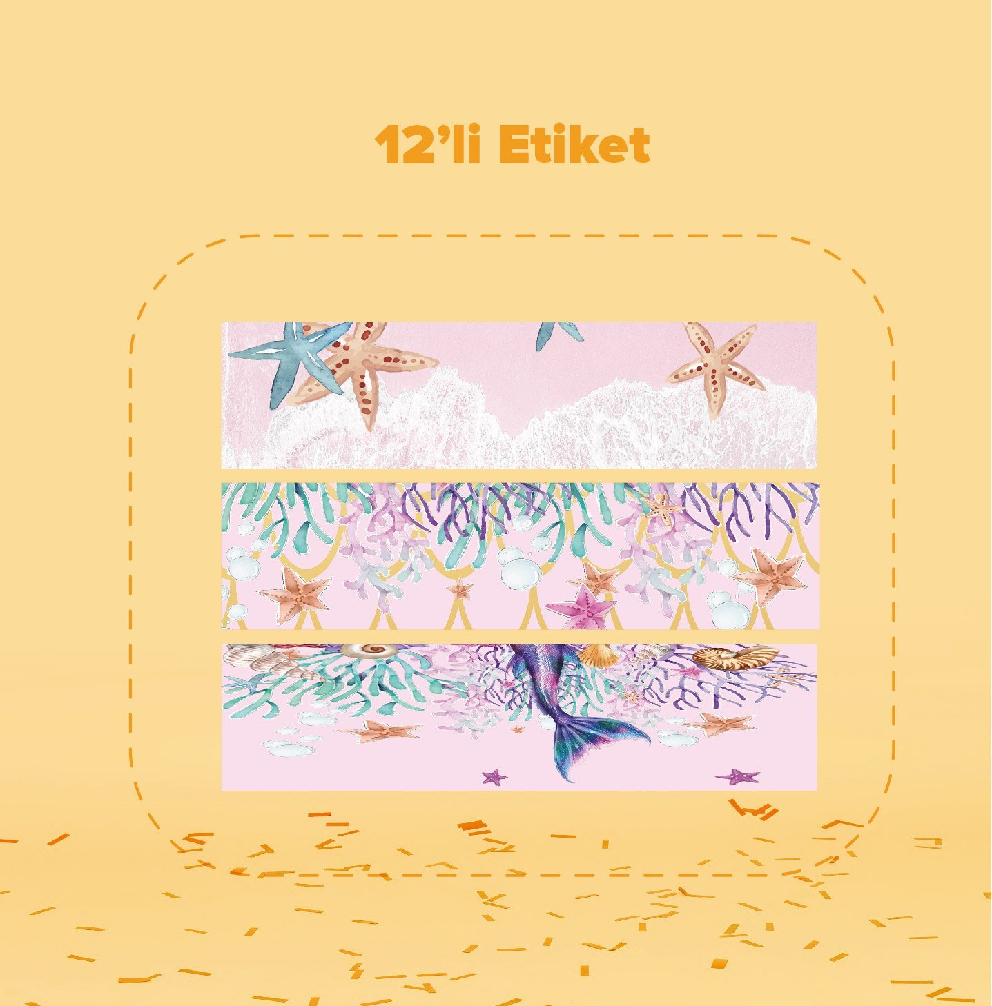 Denizkızı Temalı Su Şişesi Etiketi