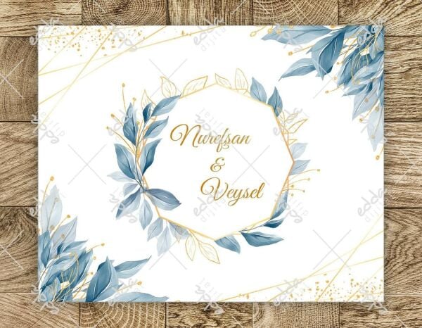 Mavi Çiçek Desenli Dans Pisti Kaplaması