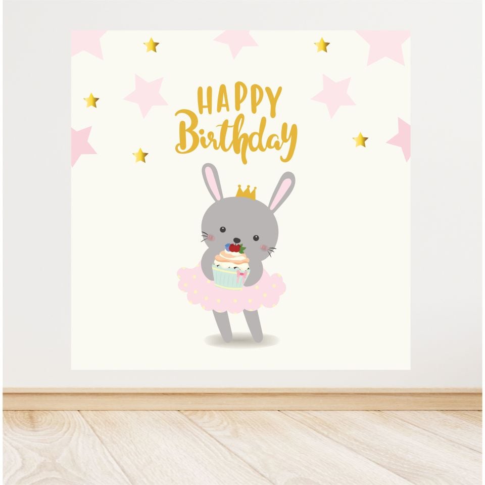 Tavşan Temalı  Doğum Günü Afiş