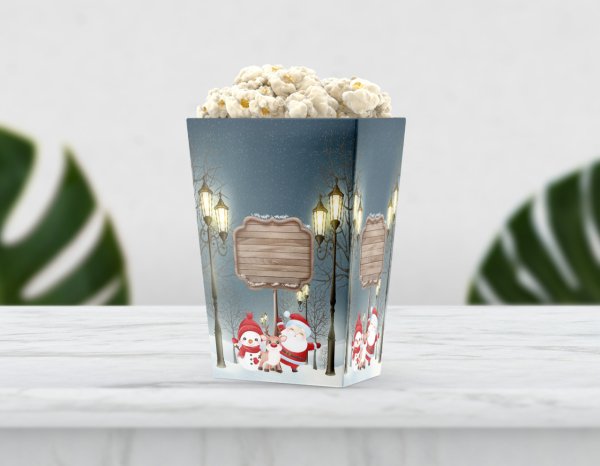 Yılbaşı Temalı Işıklı Pop Corn Etiketi