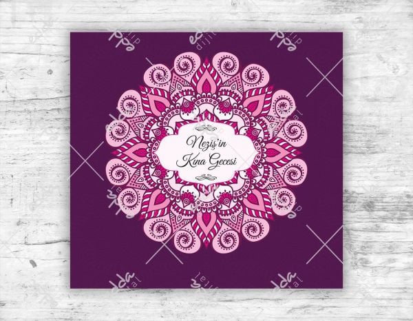 Mor Renkte Desenli Kına Pisti Kaplaması