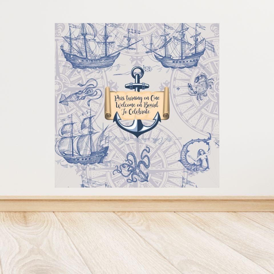 Denizci Temalı Doğum Günü Afişi