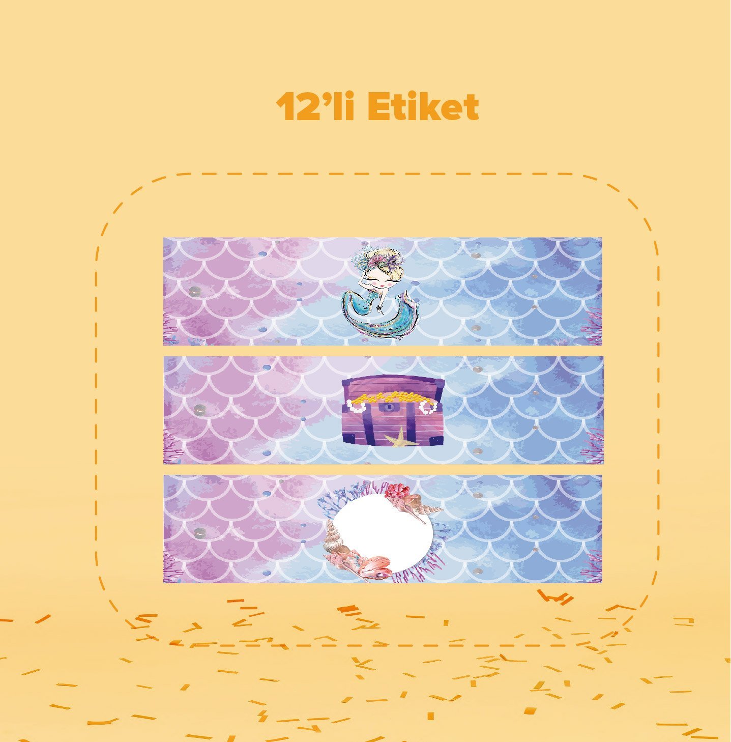 Deniz Kızı Temalı Su Şişesi Etiketi