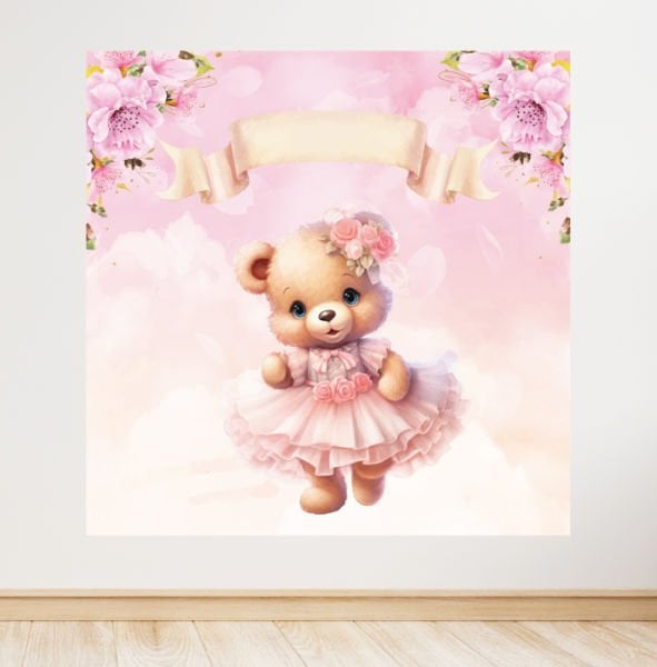 Ayıcık Konseptli Doğum Günü Afişi