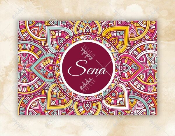 Mandala Desenli Kına Pisti Kaplaması