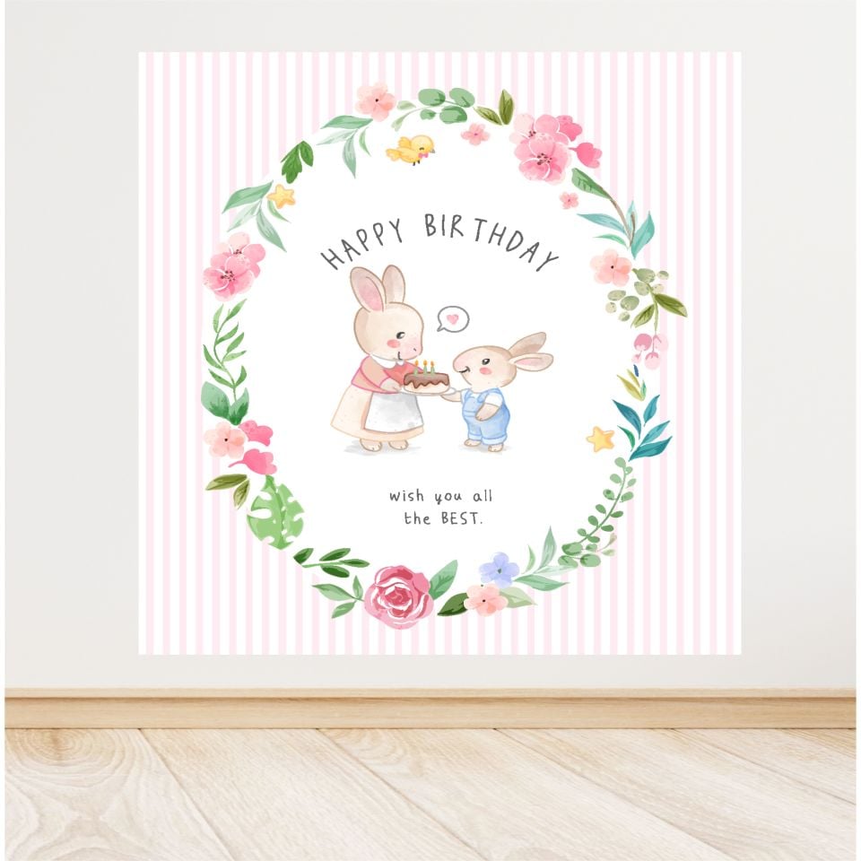 Tavşan Temalı  Doğum Günü Afiş