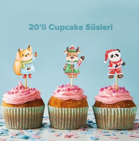 Kış Konseptli Cupcake Süsü