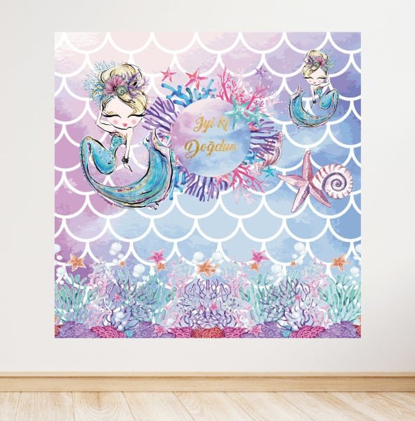 Denizkızı Konseptli Doğum Günü Afişi