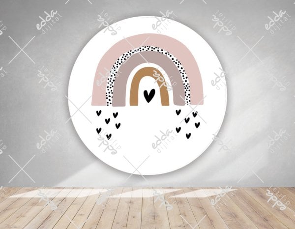 Gökkuşağı Temalı Doğum Günü Afişi