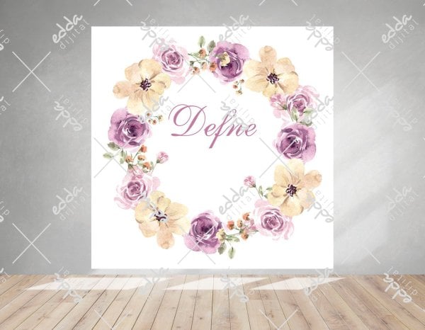 Çiçek Temalı Baby Shower Afişi