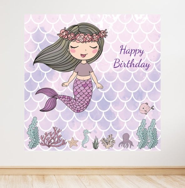 Deniz Kızı Konseptli Doğum Günü Afişi