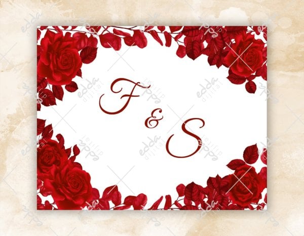 Kırmızı Güller Temalı Düğün Pisti Kaplaması