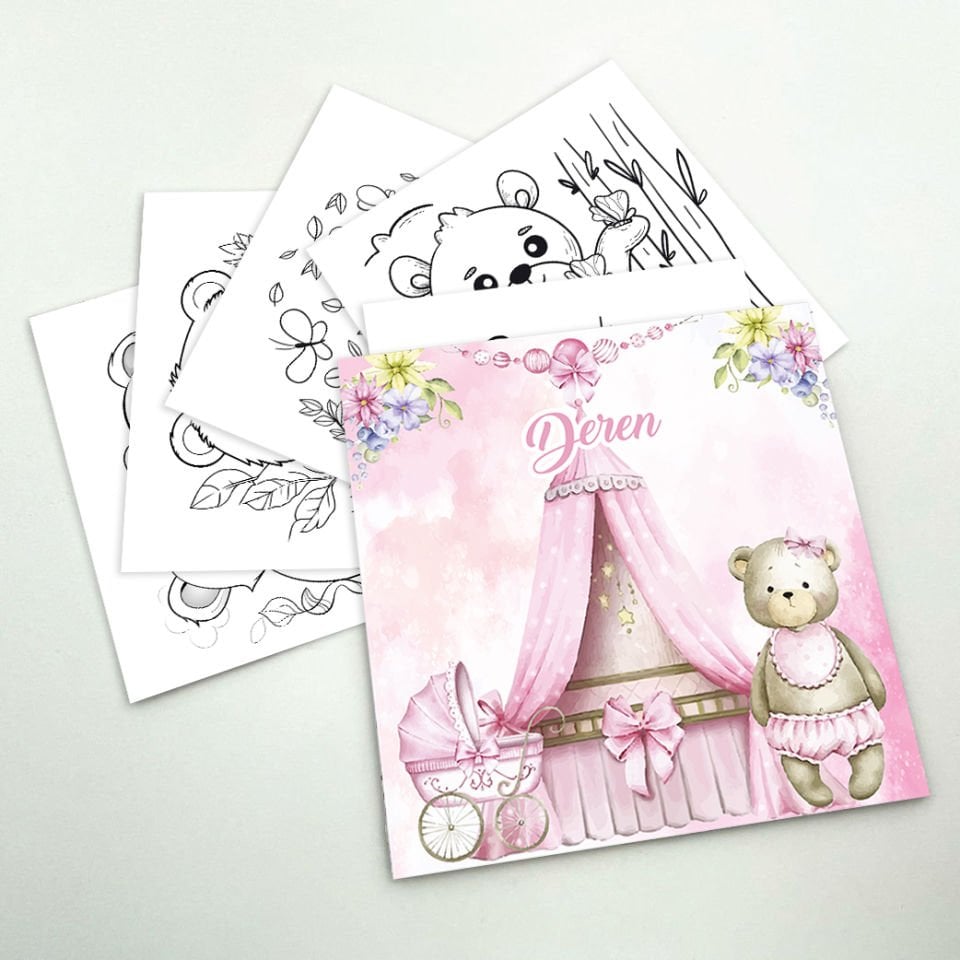 Ayıcık Figürleri Boyama Kartları