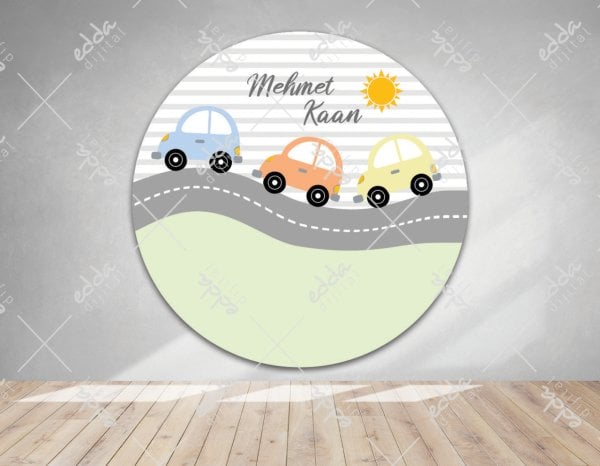 Arabalar Temalı Doğum Günü Afişi
