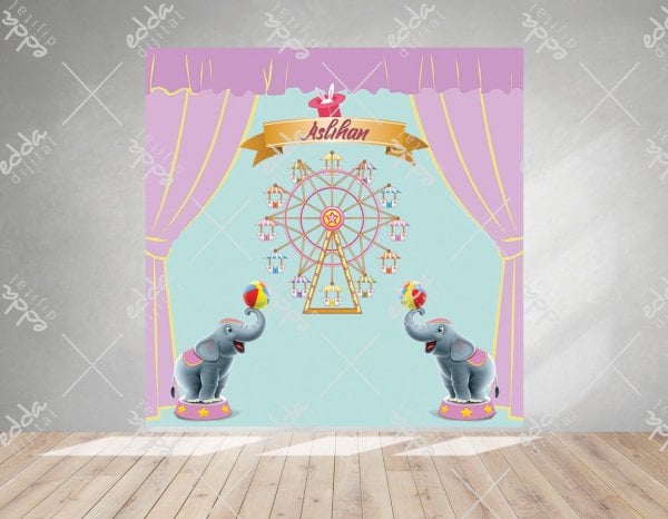 Sirk   Temalı Doğum Günü Afişi