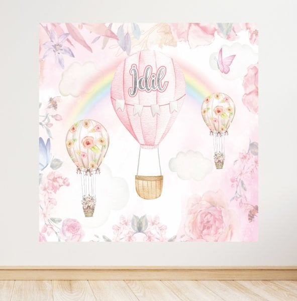 Uçan Balon Konseptli Doğum Günü Afişi