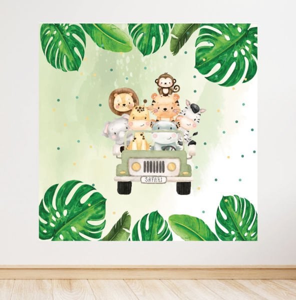 Safari Konseptli Doğum Günü Afişi