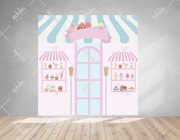 Renkli Pastalar Pastane Temalı Parti Afişi