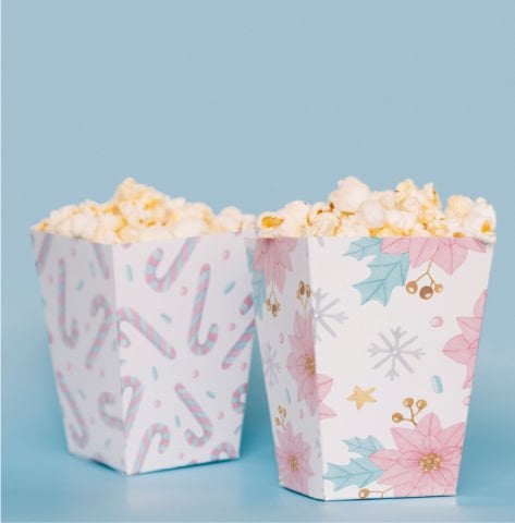Kış Konseptli Pop Corn Kutusu